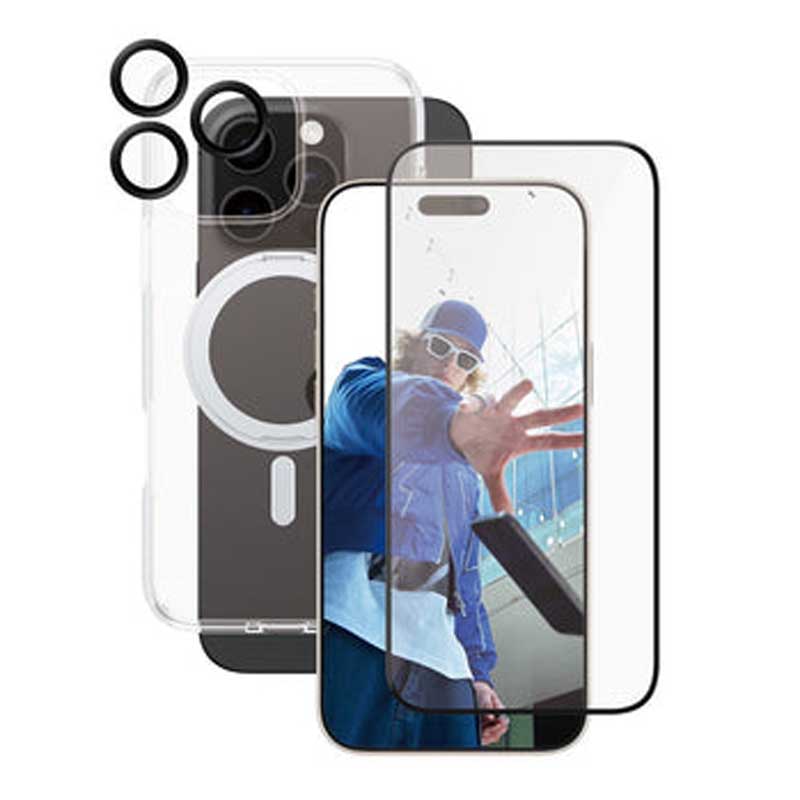 PanzerGlass CARE 3-in-1 Ceramic Bundle for iPhone 16 Pro Max - Clear