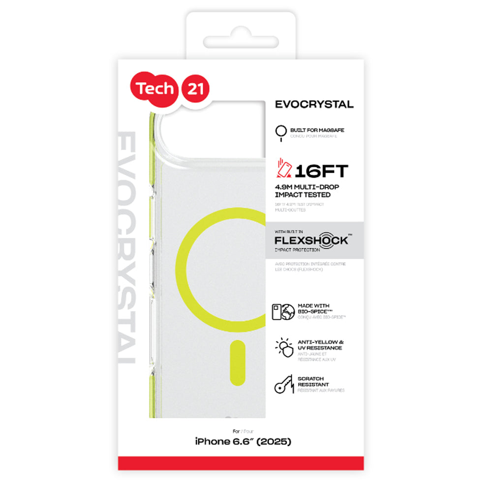 Tech21 EvoCrystal MagSafe Case for iPhone Air - Clear/Green