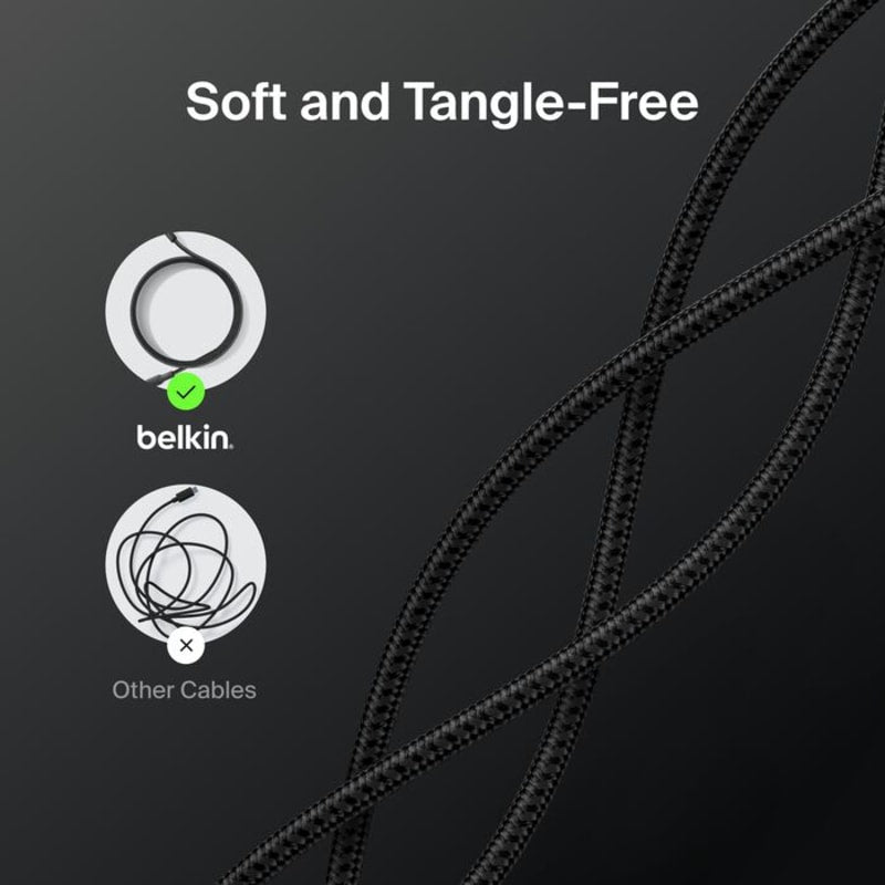 Belkin Boost Charge Pro USB-A to C - Braided Cable 2 Universally compatible - Black