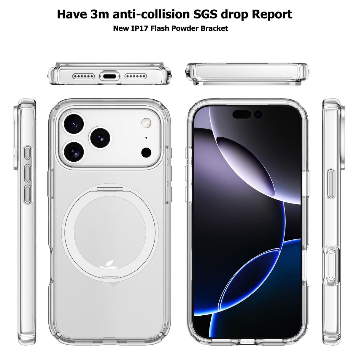 Blacktech Magsafe Case with Ring for Samsung Galaxy S26 Ultra - Clear