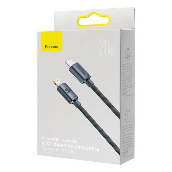 Baseus Crystal Shine Series Fast Charging Data Cable USB-C to Lightning 20W 2M - Black