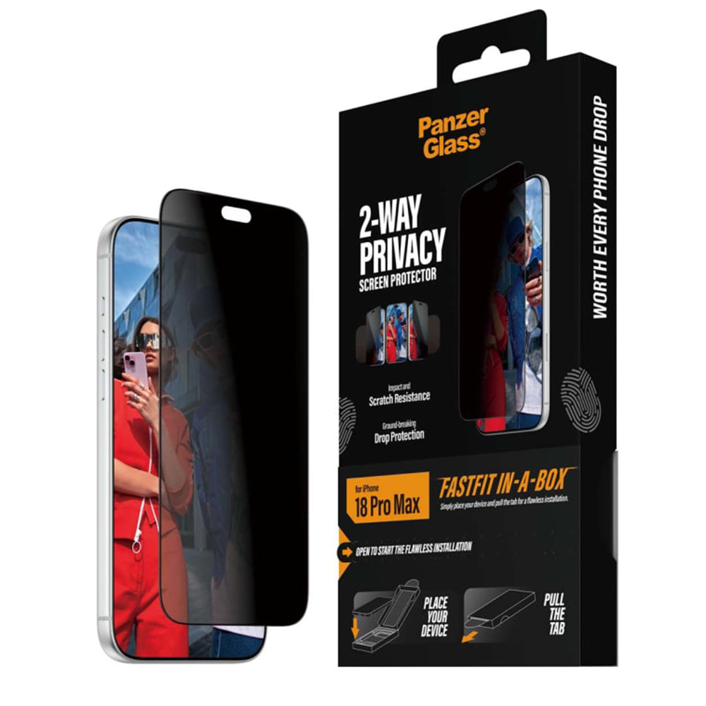 PanzerGlass 2-Way Privacy Screen Protector for iPhone 18 Pro Max/ 17 Pro Max - Clear