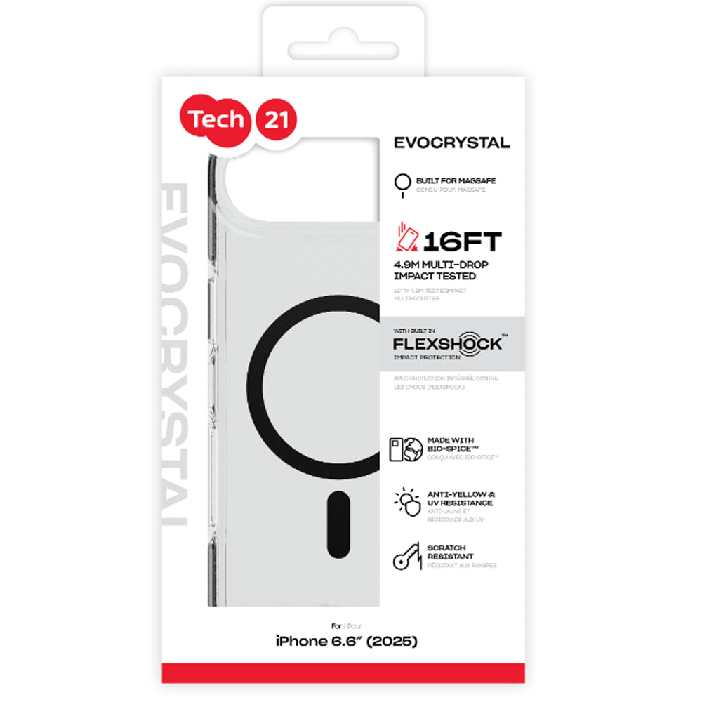 Tech21 EvoCrystal MagSafe Case for iPhone Air - Clear/Black