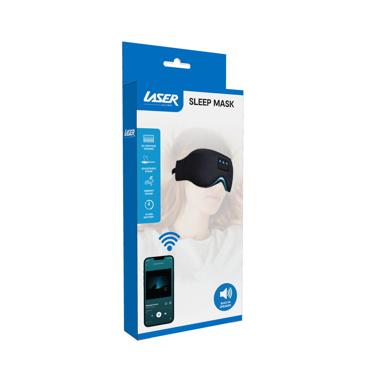 Laser Sleep Mask with Bluetooth Headphones - Black