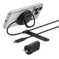 Thumbnail for Belkin UltraCharge Magnetic Wireless Wall Charger with Qi2 + 36W + Tethered USB-C Cable (2M) - Black