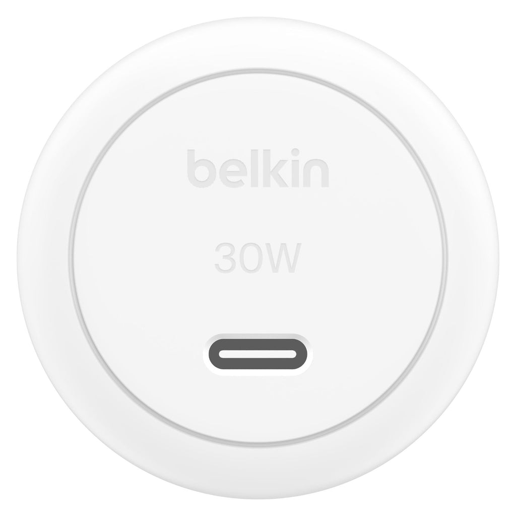 Belkin BoostCharge Compact USB-C Wall Charger 30W with USB-C to Lightning Cable - White