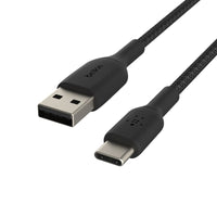 Thumbnail for Belkin BoostCharge USB-A to USB-C Braided Cable, 0.15m Black universally compatible - Black