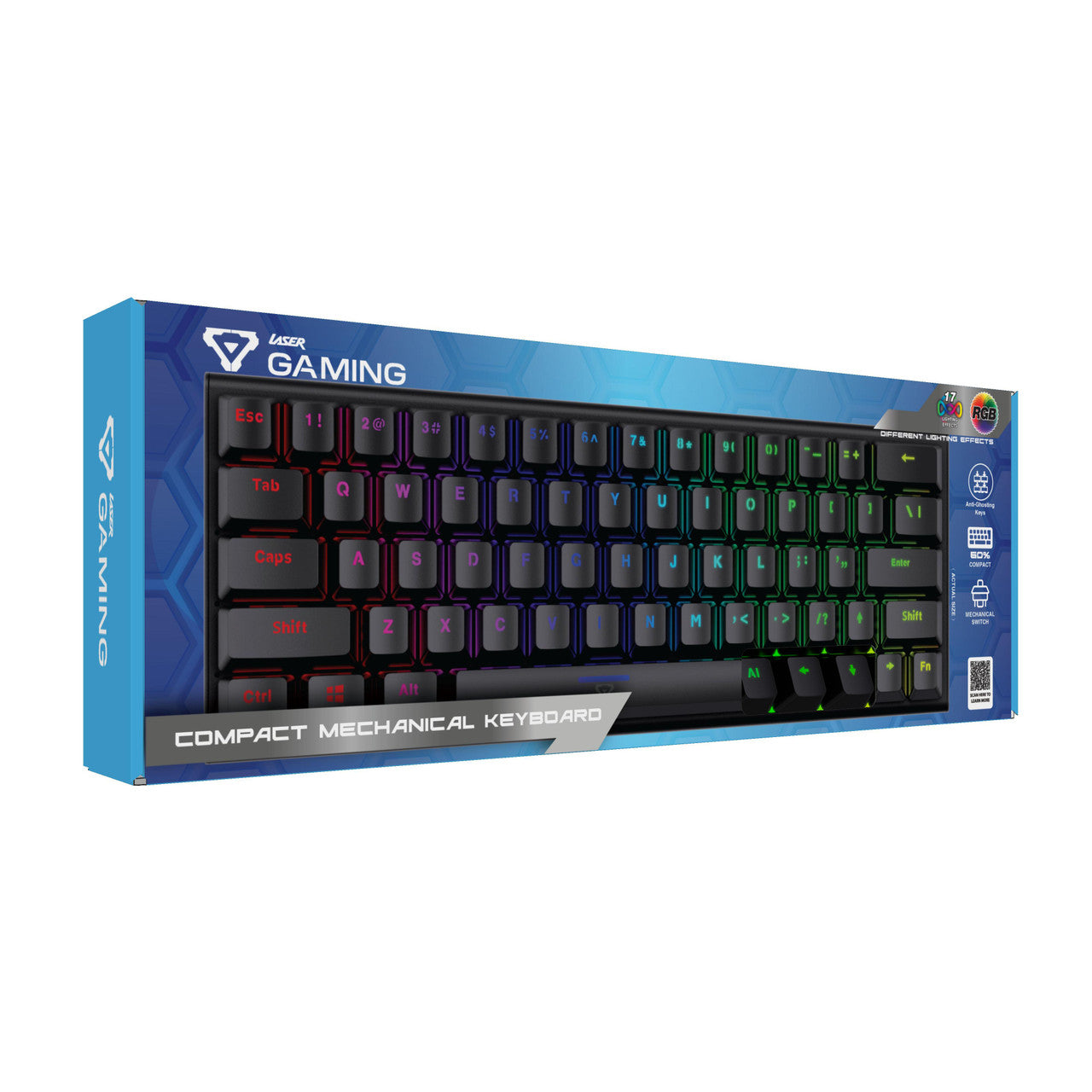 Laser Gaming Mini Mechanical Keyboard - Black