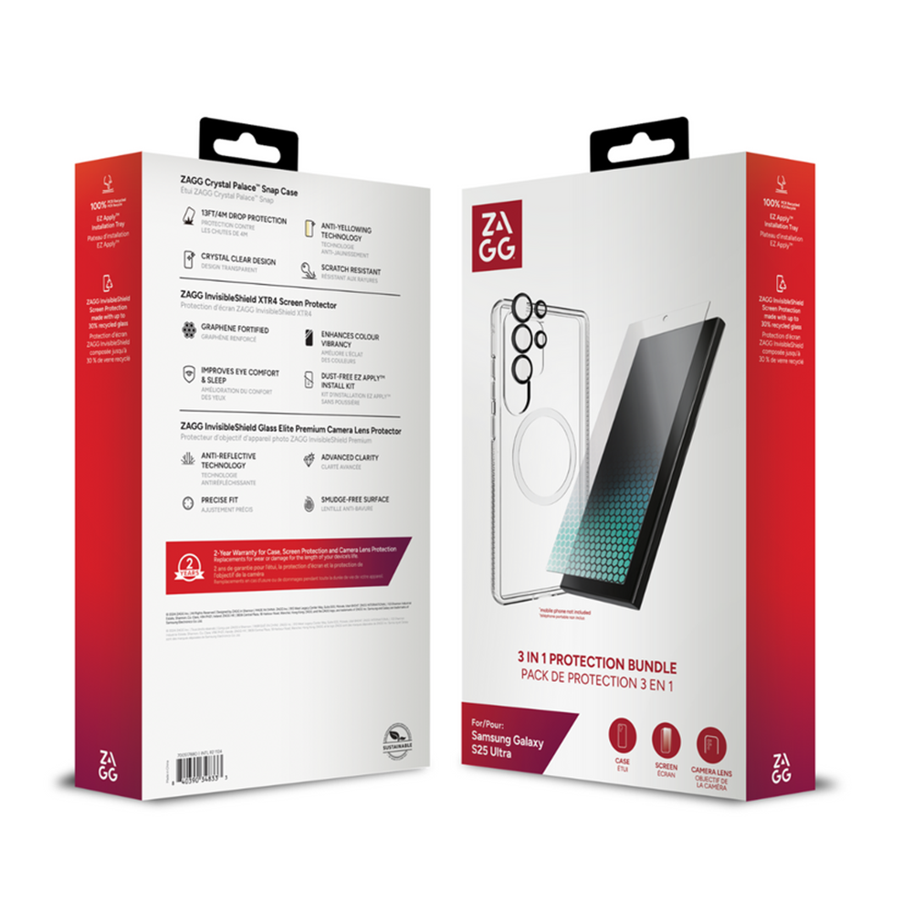 ZAGG Invisible Shield Premium 3-in-1 Bundle for Samsung Galaxy S25+ (S25 Plus)