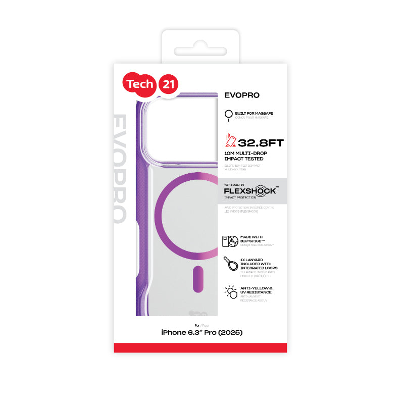 Tech21 EvoPro MagSafe Case for iPhone 17 Pro - Purple/Pink
