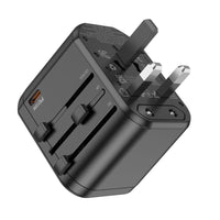 Thumbnail for Hoco Ac31 Pd 25w 2 X Type-c And Usb-a 3-ports Global Universal Travel Charger- Black