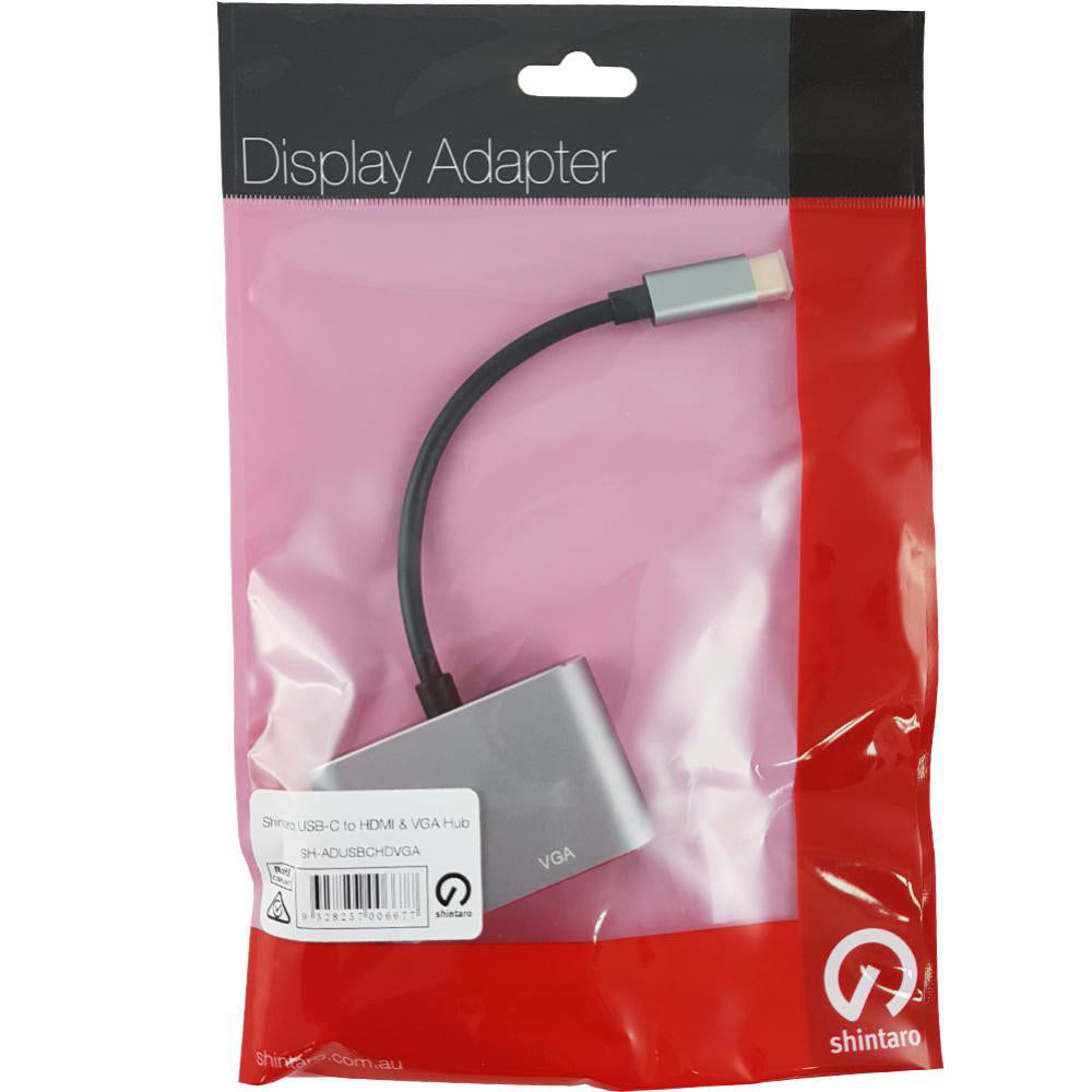 Shintaro USB-C to 4K HDMI & 1080P VGA - Grey
