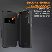 Thumbnail for EFM Monaco Wallet Case Armour with D3O 5G Signal Plus Technology for Samsung Galaxy S24+ - Black