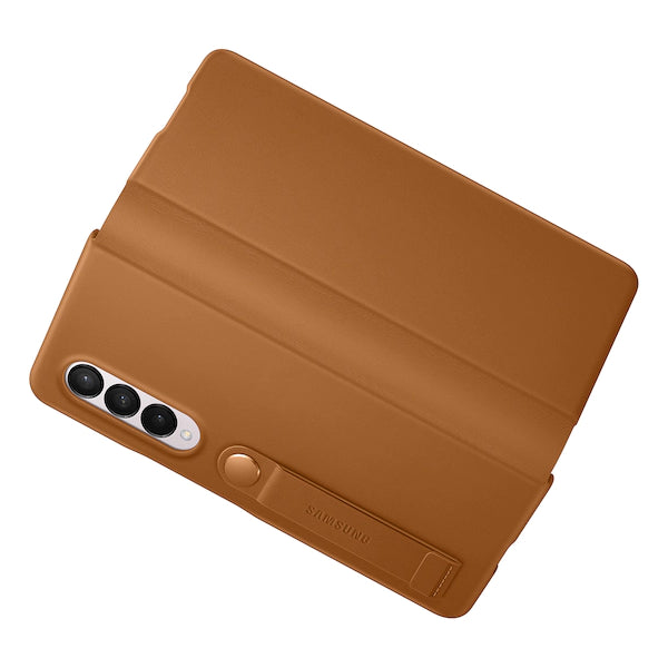 Samsung Leather Flip Cover for Galaxy Fold3 - Camel Brown