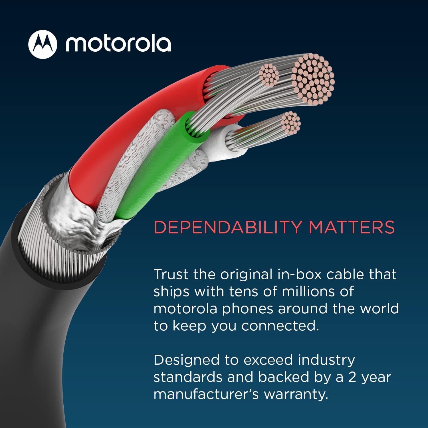 Motorola USB-A to USB-C (Type C) Data / Charging Cable  for Moto X4/E13/E6/E32/G04/G7/G75/G84/G53/G54/G55/Plus/Edge 40/Edge 50/Edge 60/Razr 50 - Black
