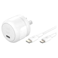 Belkin BoostCharge Compact USB-C Wall Charger 30W with USB-C to Lightning Cable - White