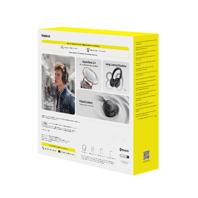 Baseus BH1 NC Noise Cancelling WireLess Headphones - Black