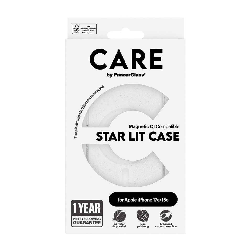 CARE by PanzerGlass Magsafe Star Lit Glitter Case for iPhone 17e/16e