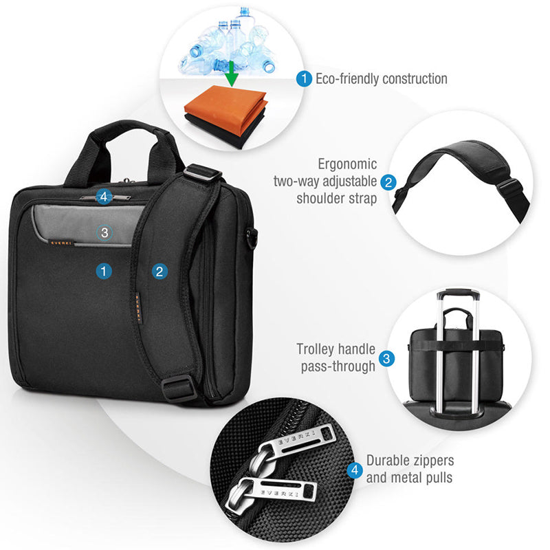Everki Advance Eco Laptop Bag 14.1" - Black