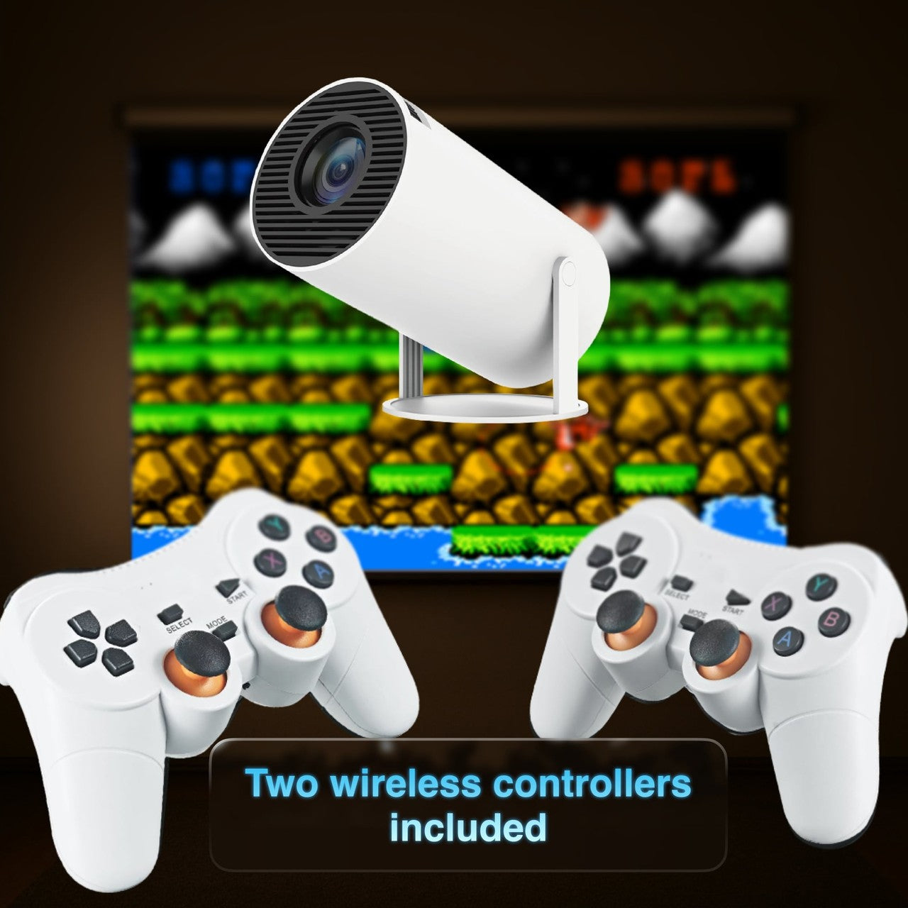 Laser Smart Projector 50 Games Two Controllers - White