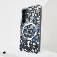 Thumbnail for Kate Spade Case with Magnets for Samsung Galaxy S25 - Flowerbed Blue Gems