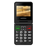 Thumbnail for Aspera F50 Seniors 4G BIG button FLIP mobile phone with CRADLE 2024 MODEL - Black-OPEN BOX