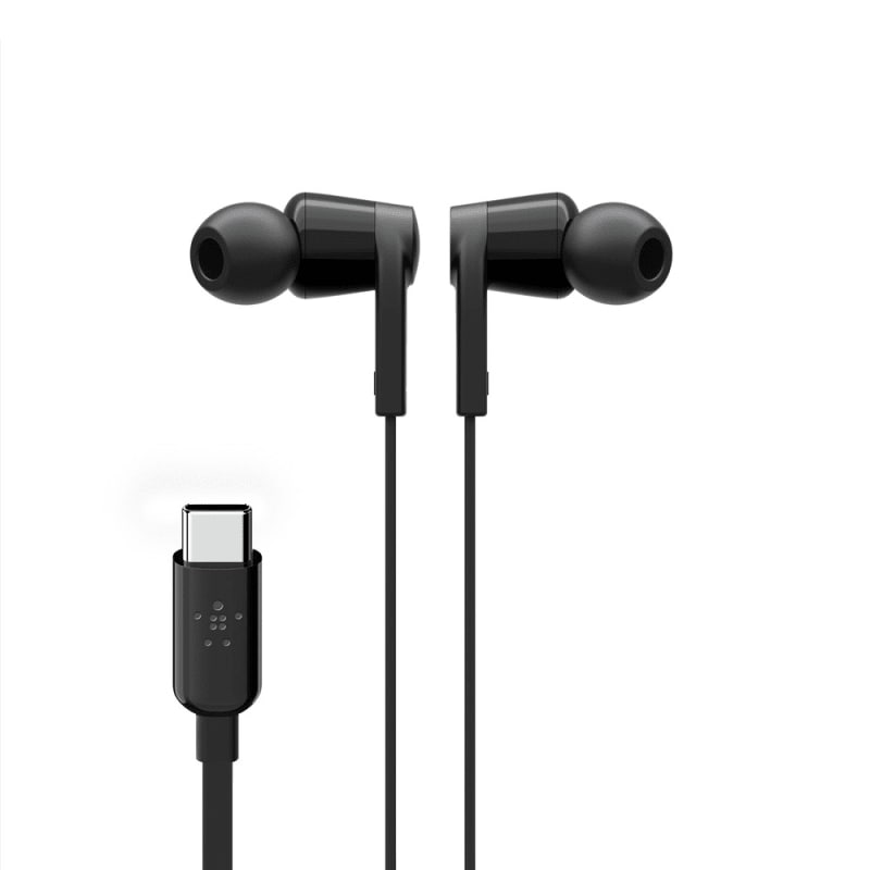 Belkin USB-C IN-EAR Headphone Black universally compatible