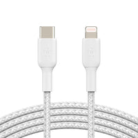 Thumbnail for Belkin BoostCharge Braided Lightning to USB-C Cable (1m/3.3ft) - White