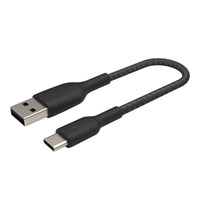 Thumbnail for Belkin BoostCharge USB-A to USB-C Braided Cable, 0.15m Black universally compatible - Black