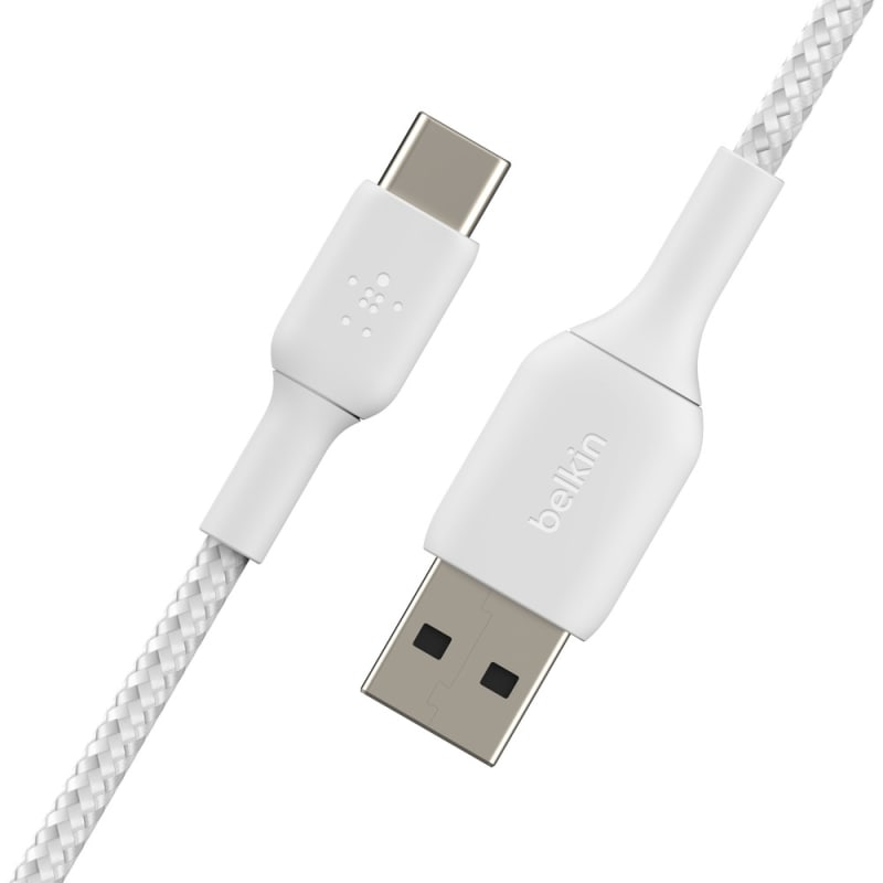 Belkin BoostCharge USB-A to USB-C Braided Cable, 1m universally compatible - White