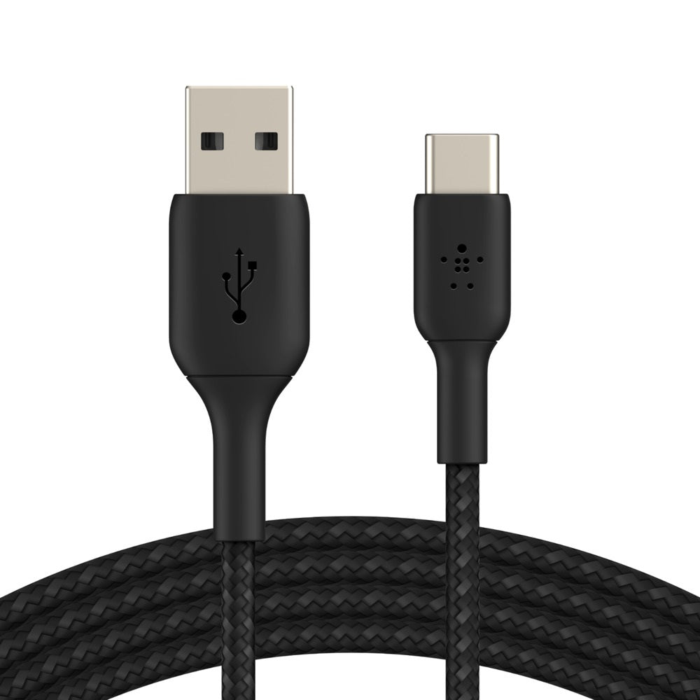 Belkin BoostCharge Braided USB-C to USB-A Cable (3m/9.8ft) - Black