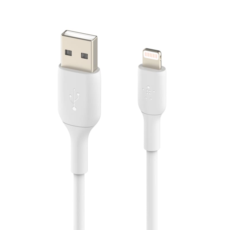Belkin BoostCharge Lightning to USB-A Cable, 1m for Apple Devices - White