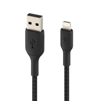 Thumbnail for Belkin BoostCharge Lightning to USB-A Braided Cable, 1m for Apple Devices - Black