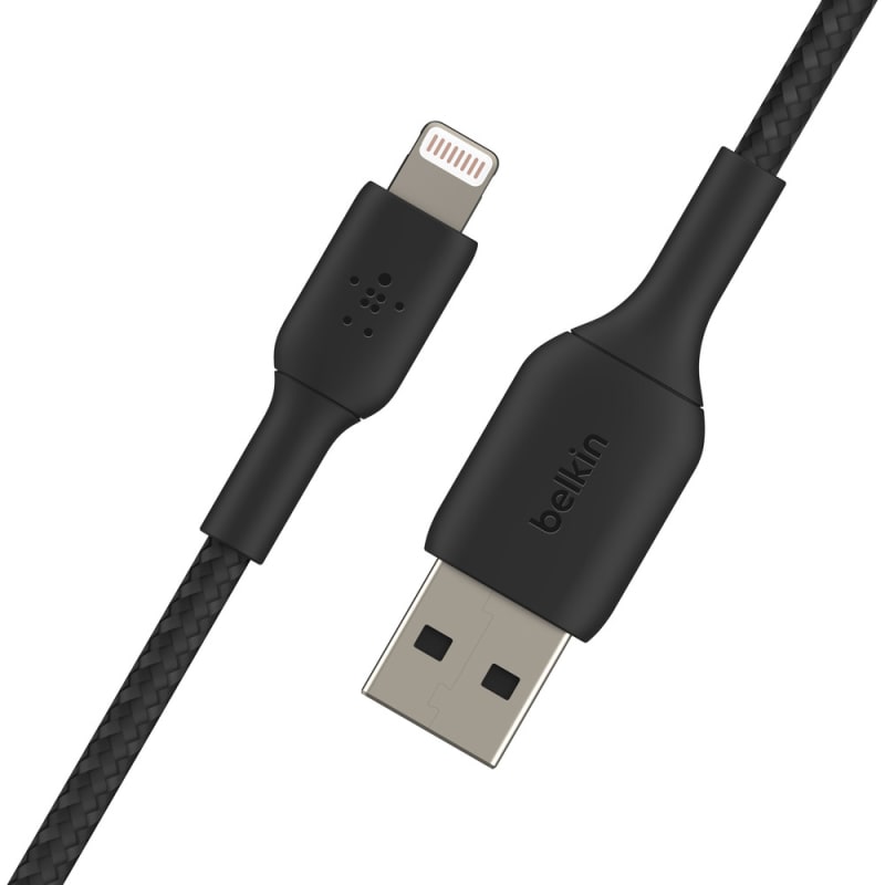 Belkin BoostCharge Lightning to USB-A Braided Cable, 1m for Apple Devices - Black