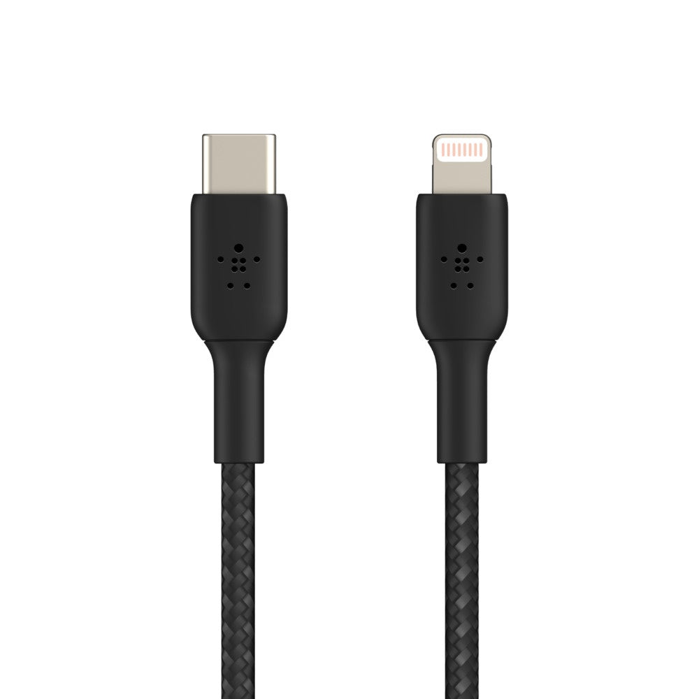 Belkin BoostCharge Braided Lightning to USB-C Cable (1m/3.3ft) - Black