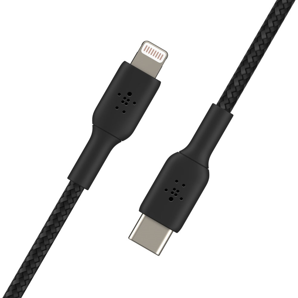 Belkin BoostCharge Braided Lightning to USB-C Cable (1m/3.3ft) - Black
