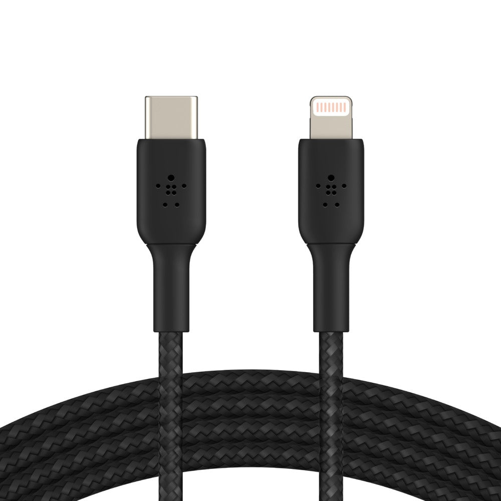 Belkin BoostCharge Braided Lightning to USB-C Cable (1m/3.3ft) - Black
