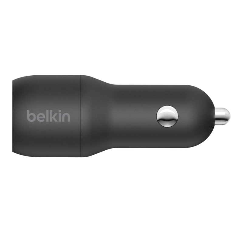 Belkin Boostcharge Dual USB-A Car Charger 24W + USB-A to USB-C Cable - Black