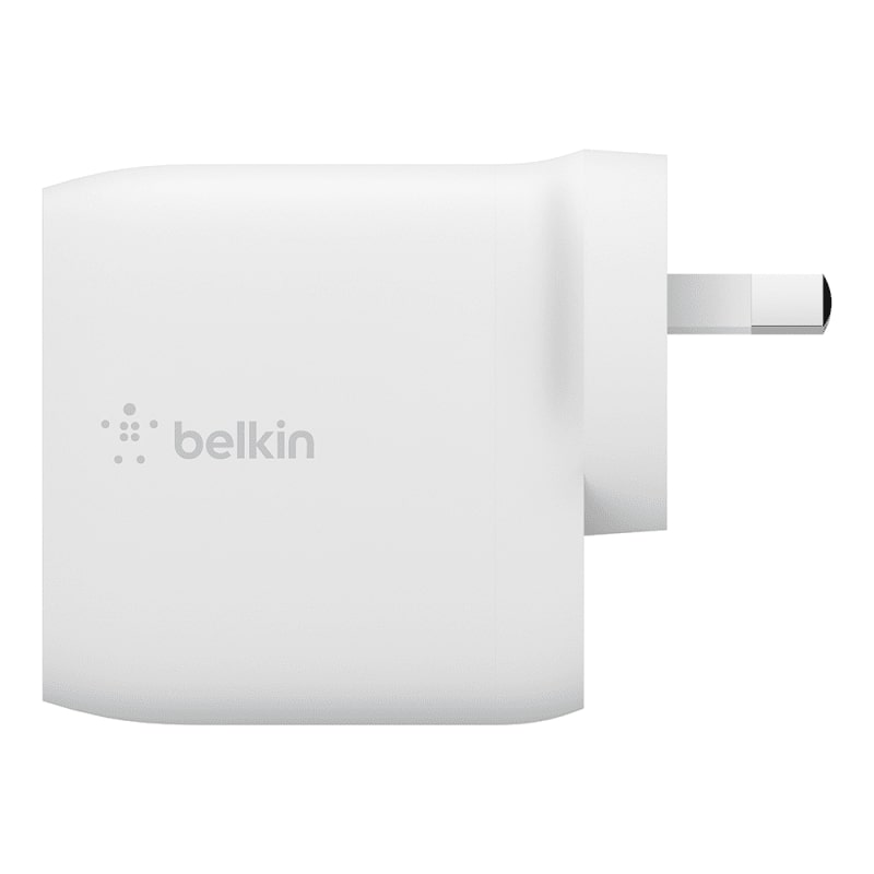 Belkin 24W Dual Wall Charger and USB-A to USB-C Cable universally compatible - White