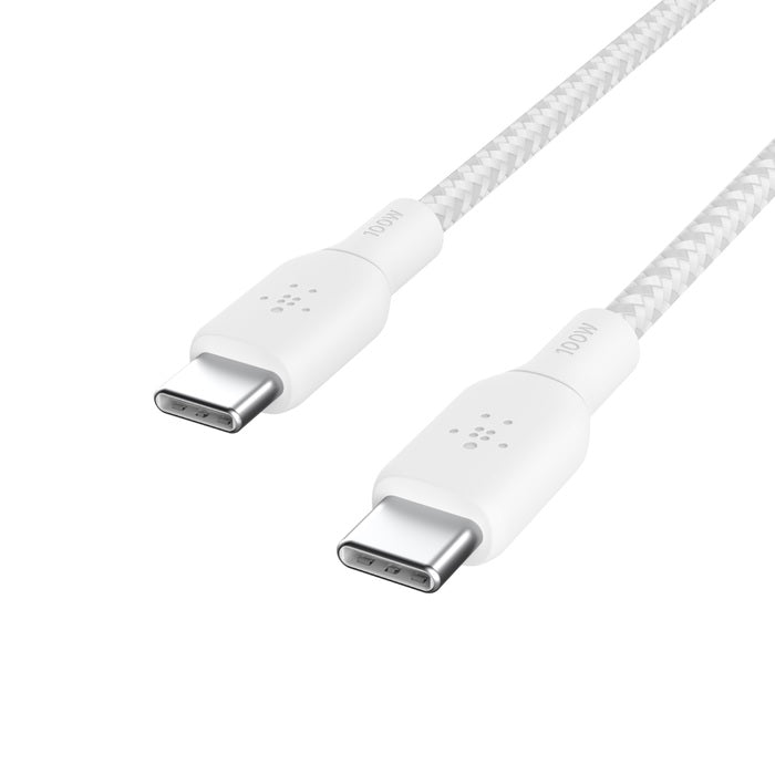 Belkin BoostCharge Braided USB-C to USB-C Cable (2m/6.6ft) - White