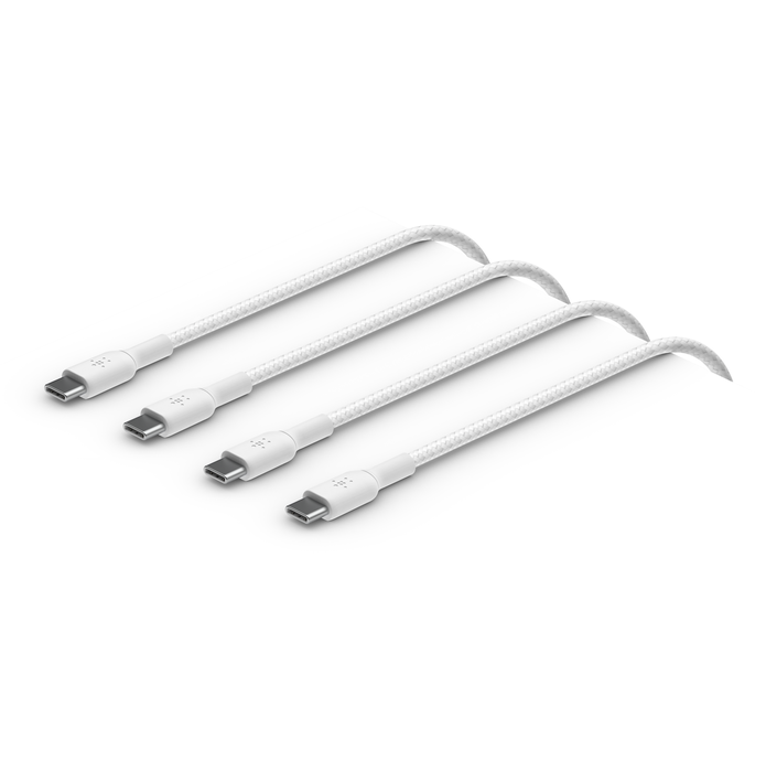 Belkin BoostCharge Braided USB-C to USB-C Cable 2 Pack White