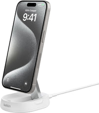 Thumbnail for Belkin BoostCharge Pro Magnetic Charging Stand 15W with Qi2 - White