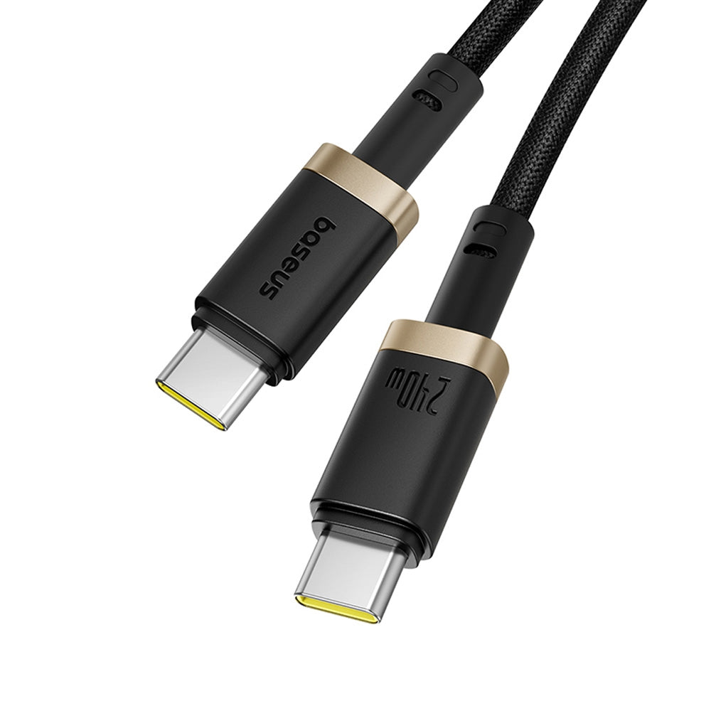 Baseus Dura Fast Charging Data Cable USB-C to USB-C 240W 1M for 15 / 16 / 17 Series - Gold Black