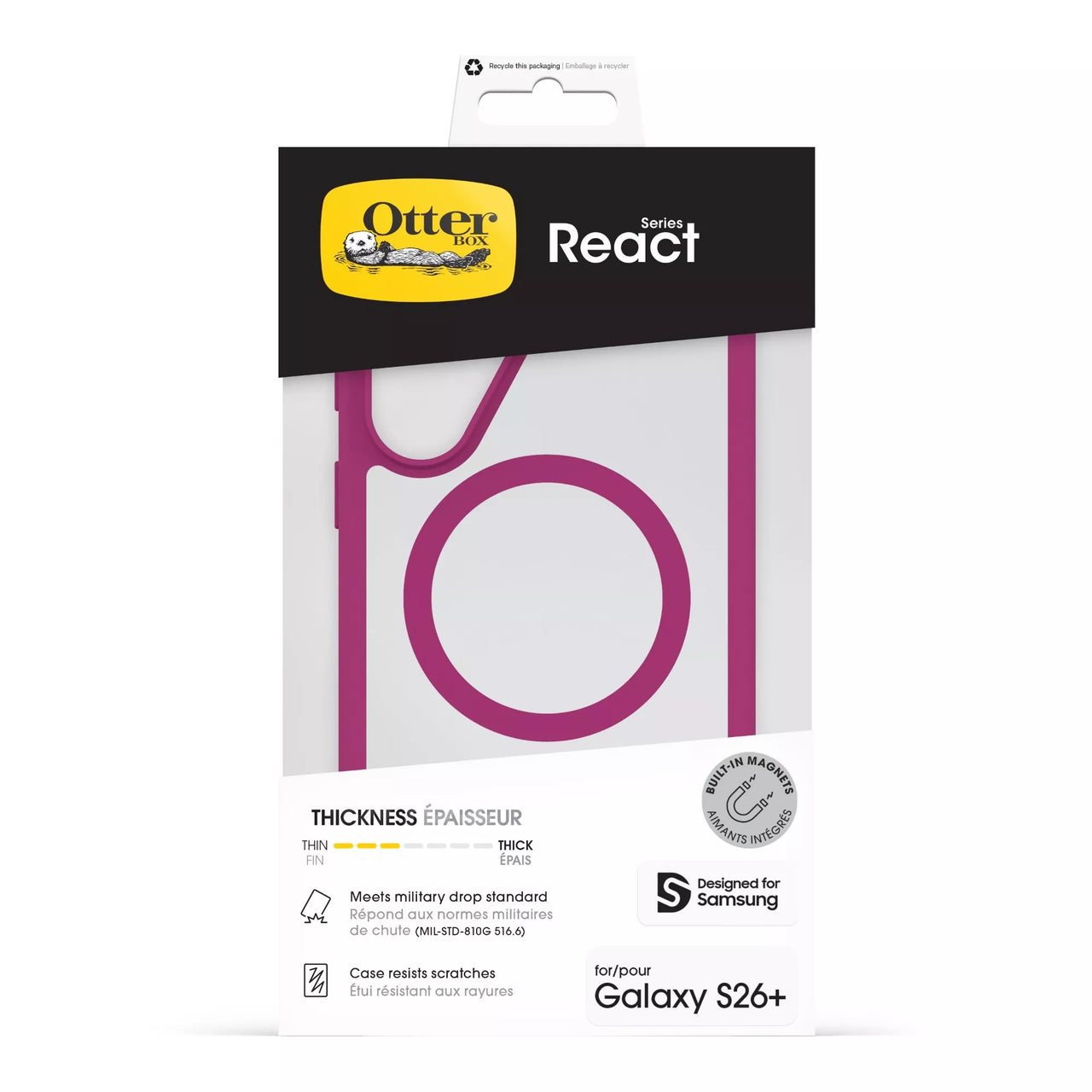 OtterBox React Case with Magnets Suits for Samsung Galaxy 26+ (Plus) - Rose Crystal