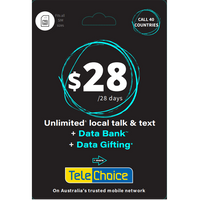 Thumbnail for Telechoice $28 Prepaid SIM Plan - 28GB/ 28 Days