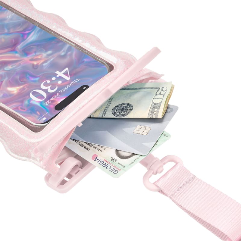 Case-Mate Wavy Waterproof Floating Pouch Large - Ballet Pink Twinkle