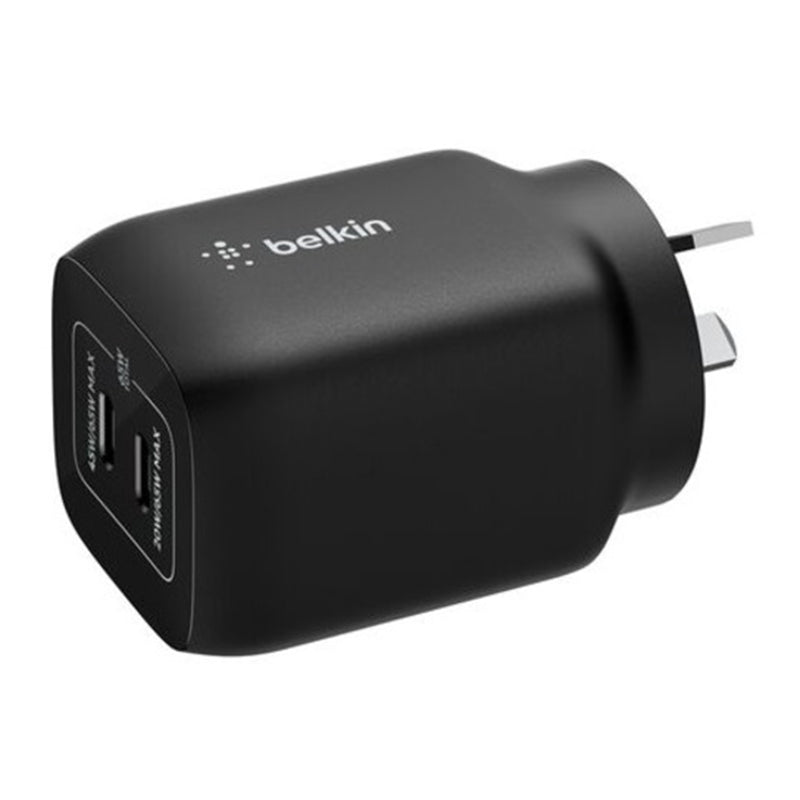 Belkin Dual USB-C 65W (45W + 20W) Wall Charger - Black