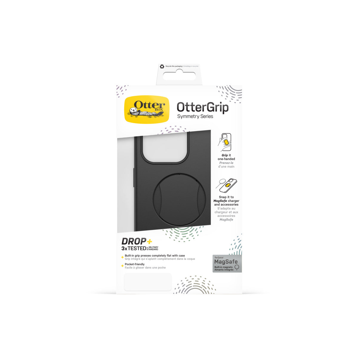 Otterbox OtterGrip Symmetry Series Phone Case for iPhone 15 Pro - Black