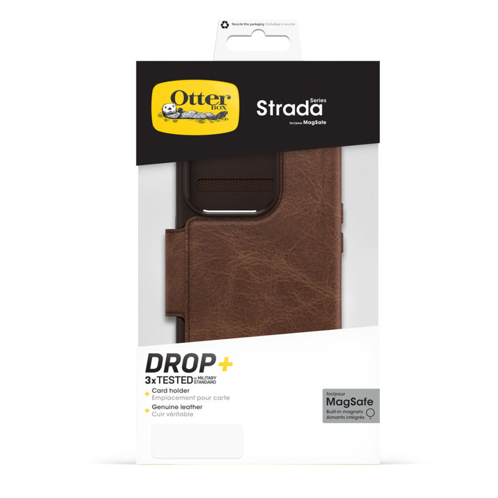 Otterbox Strada Series Magsafe Compatible Phone Case for iPhone 15 Pro - Espresso Brown