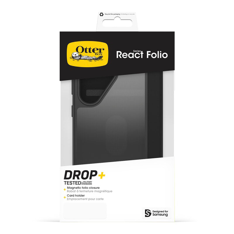 OtterBox React Folio Case for Samsung Galaxy S25 Ultra - Black Crystal